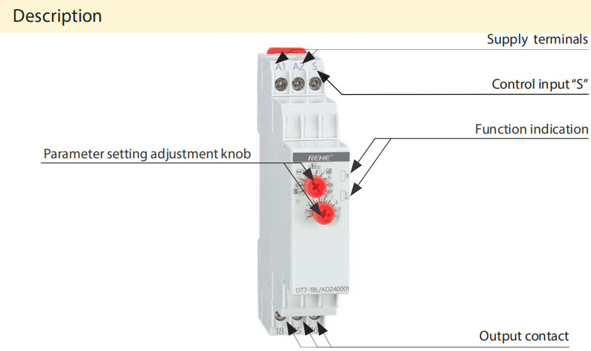 DT7-1ZN Delay OFF Programmable Single Function SPDT 10A Single-Time Relay AC/DC12V-240V