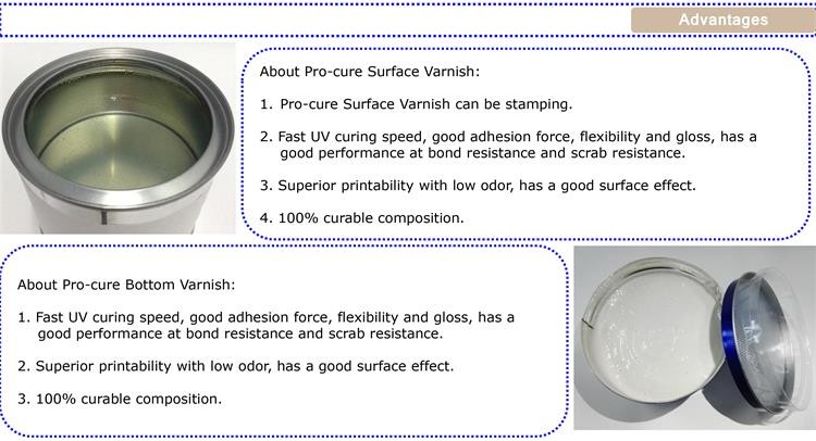 Pro cure UV offset Varnish(imitate abrasive effect)