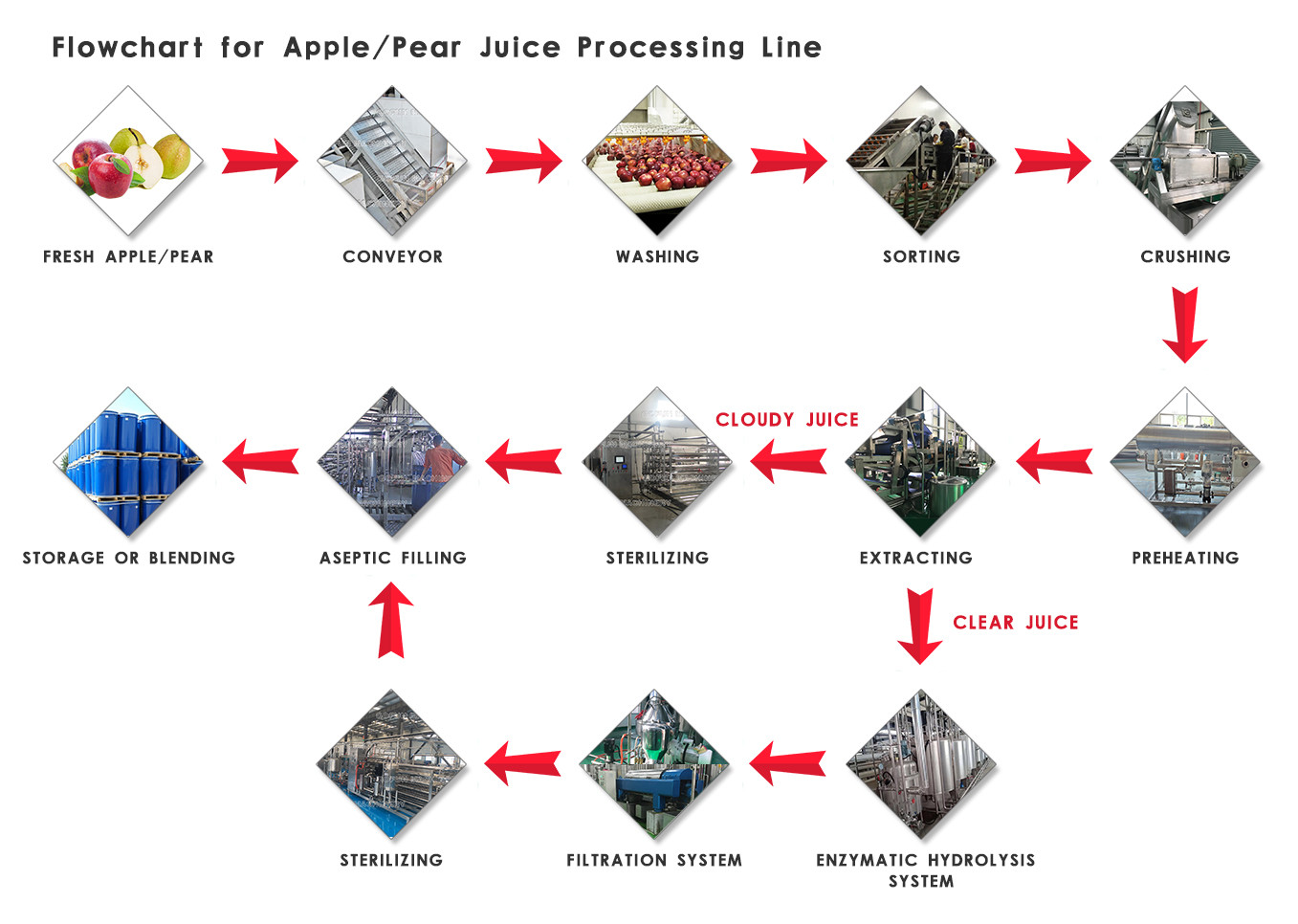 Complete apple & pear juice production line processing plant full automatic machinery