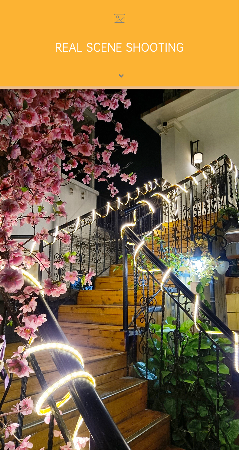 SMD 5050 LED Solar Strip Light , IP67 Flexible Decorative Rope Lights 3500K