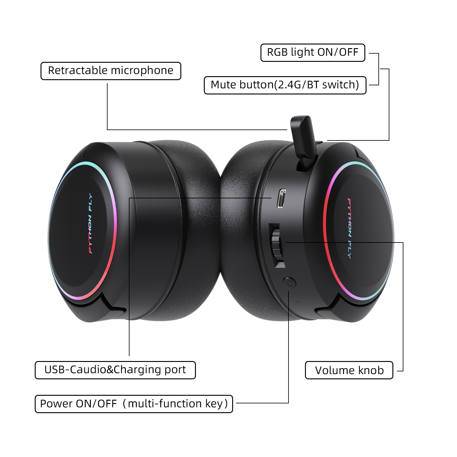 X7Pro 35H Dual Wireless 2.4 Ghz Headphones Headset For Nintendo Switch DC 5V 500mA