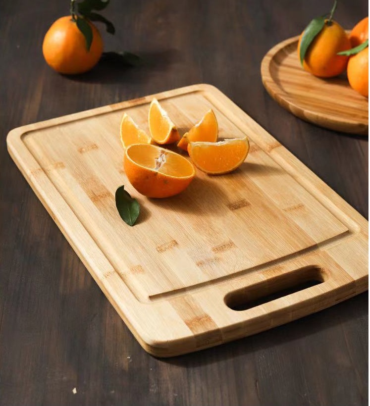 Customized Wood Rectangular Chopping Platter for Durable Vegetable Cutting in Kitchen