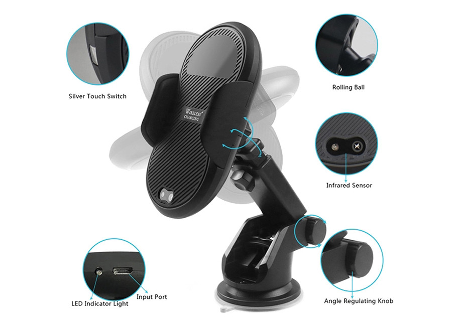 10W Compatible With Android Iphone Wireless Charger , QI Wireless Phone Charger