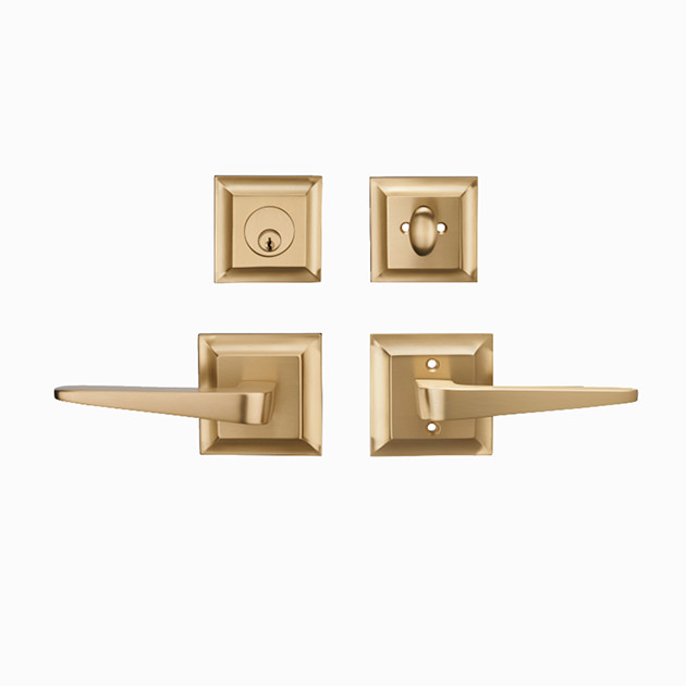 Amertop Entry Lever Door Handle and Key Square Locking Lever Handle Set Front Door or Office