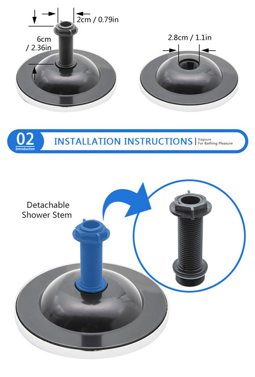 6 Inch Sliver Overhead Rainfall Shower Head With G1/2 External Thread Connector