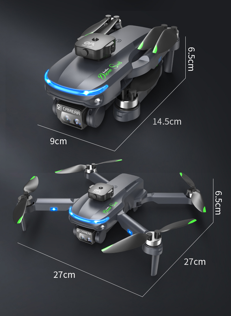 S118 Drone With 4k Dual Camera 5g Wifi 360 Obstacle Avoidance Fpv Brushless Motor Rc Quadcopter Mini Drone Professional