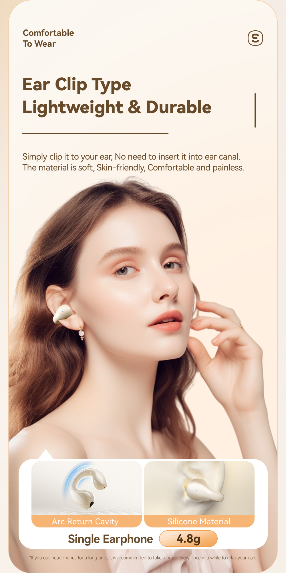 ABS PC TWS BT 5.3 Wireless Earbuds Waterproof Sweat Resistant