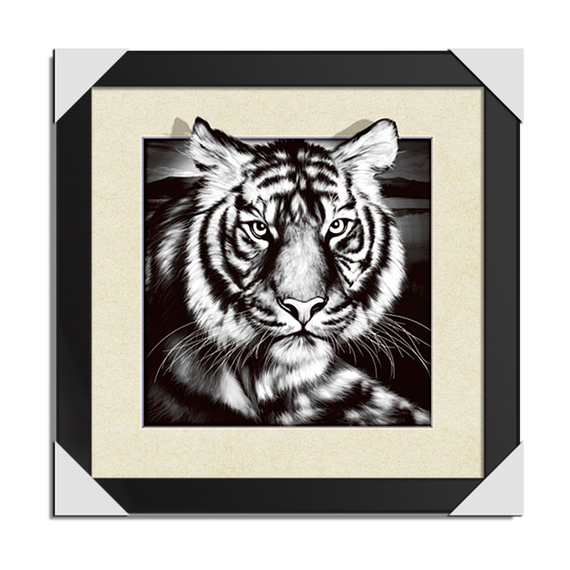 CMYK 3D Lenticular Pictures With MDF Frame Cat Design Decorative Printing
