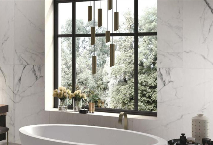 3D Inkjet Matt Finish Carrara Ceramic Wall Tiles 300 X 1200 Mm Size