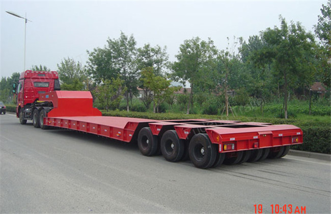 120 / 100 Tons Heavy Equipment Trailers 3 Lines 6 Axles Mechanical Ladder