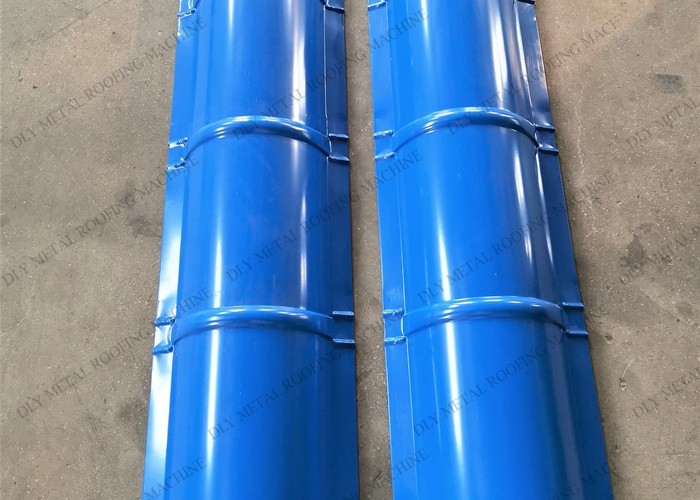 10KW Metal Roof Ridge Cap Roll Forming Machine 1.25m Ridge Roof Tile Roll Former