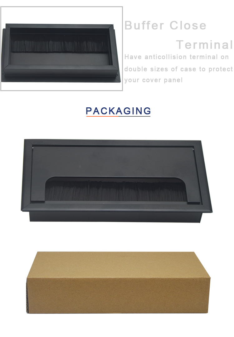 aluminum alloy computer desk retractable cable management,table wire cable grommet box,office desk grommet