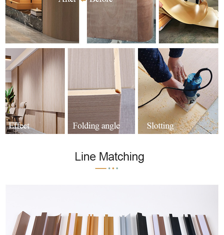 Office Indoor WPC Slotted Wood Veneer Wall Panel Moisture Proof