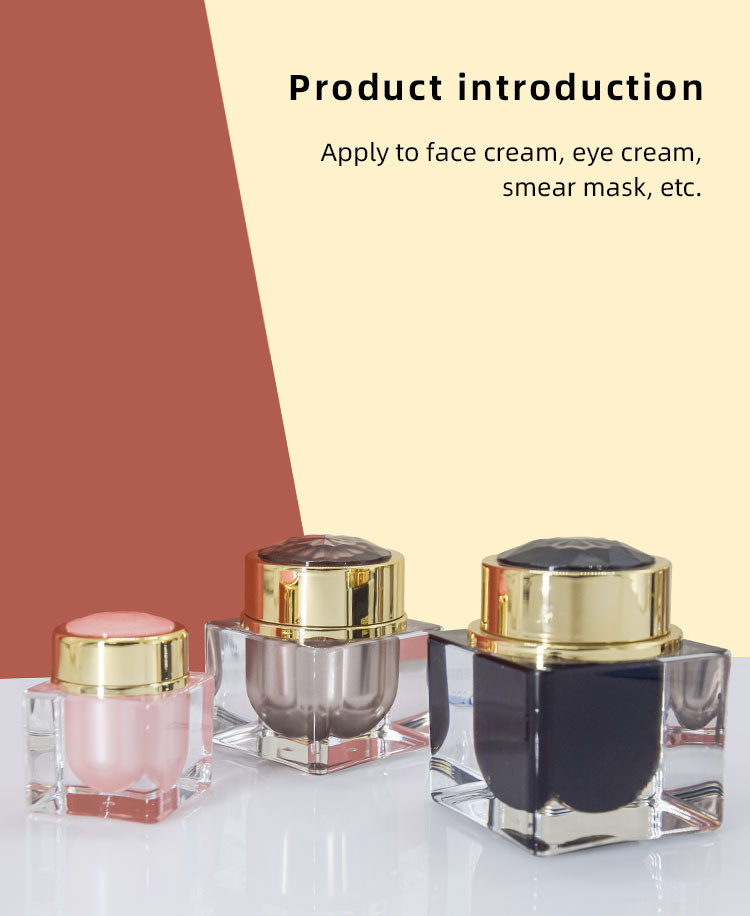 High-end Acrylic Skincare Set 15-30-50-100-120ml Square Lotion Bottle 15-30-50g Cream Jar