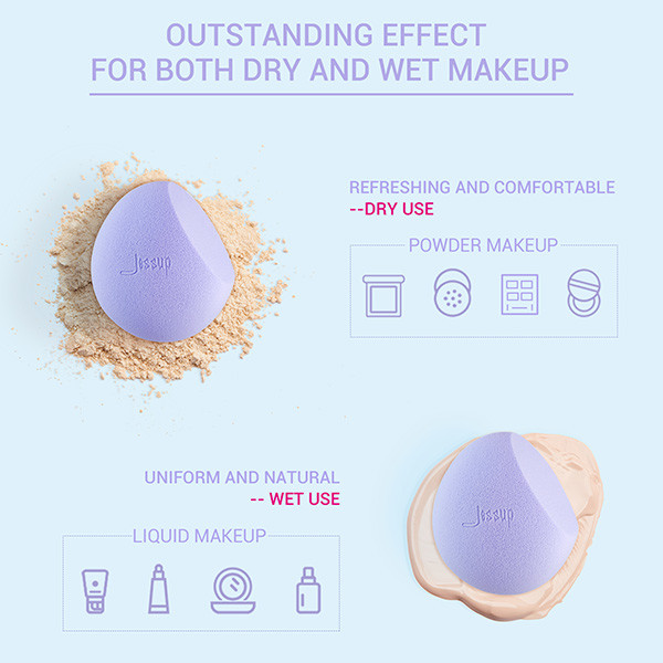 Latex Free Jessup 5pcs Beauty Blender Makeup Puff Sponge