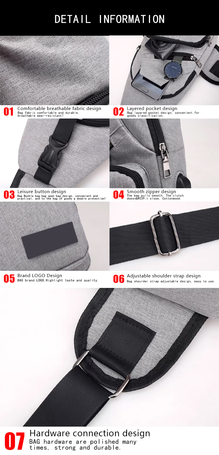 Men's Casual Outdoor Chest Bags Mountaineering Cycling Shoulder Bag Waterproof