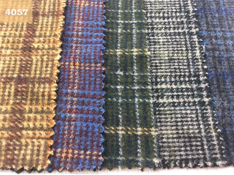 400gsm Scottish Plaid Tartan Tweed Fabric Poly Wool Suiting Fabric Abrasion Resistant