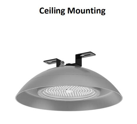 Dustproof 120w Led High Bay Lights High CRI Loop Hanging Black Housing Color