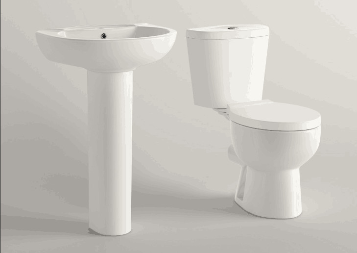 White Two piece toilet 685*350*750 mm Size living room NR121 , Free Standing Toilet