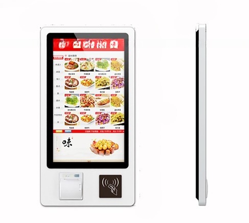 Ground standing 4K UHD 49" 50" inch LCD All-In-One capacitive touchscreen PC kiosk CAPT touch monitor with Android or Win10 PC