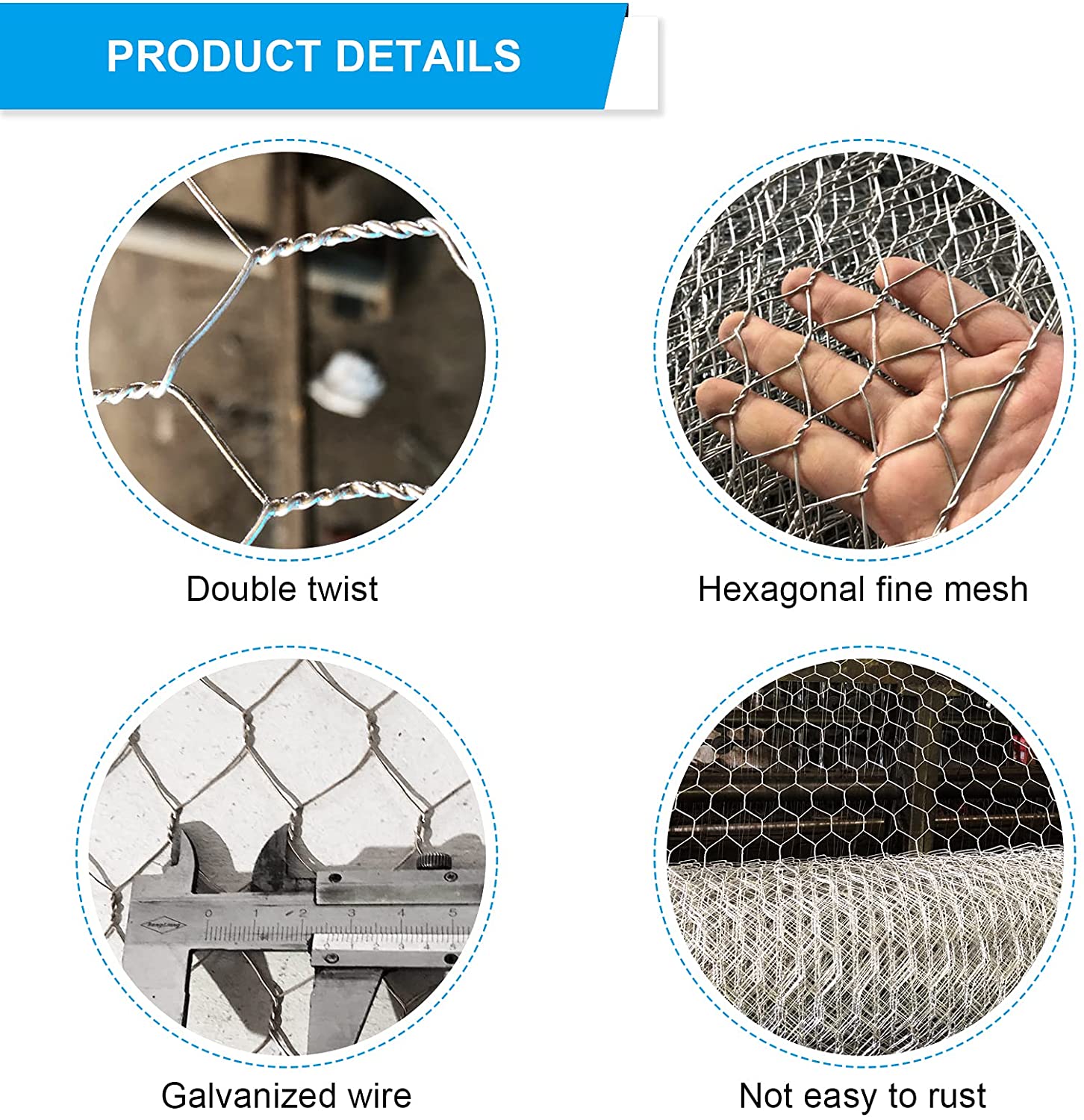 Factory supply 1" chicken hot dipped galvanised hexagonal wire mesh