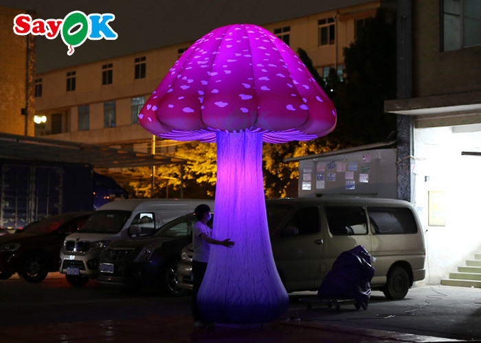 190T Nylon Cloth 4m Air Blown Mushroom Inflatable Lighting Decoration Advertising Model
