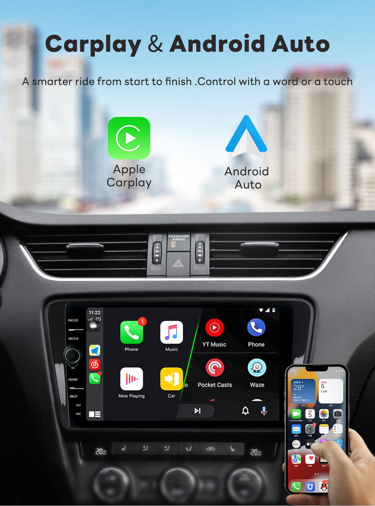 1280*800 Resolution 9inch Car MP5 Player with Touch Screen and USB Mirror Link Function