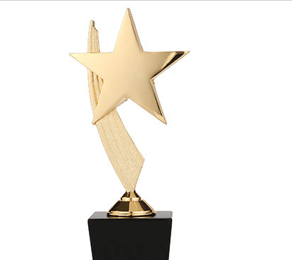 Custom Made Metal Star Trophy , Zinc Alloy Enterprise Workers Souvenirs