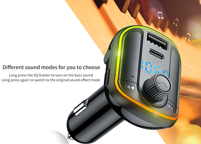 ABS PD 18W Car MP3 Player Bluetooth 5.0 Car Kit Aux 87.5-108MHz