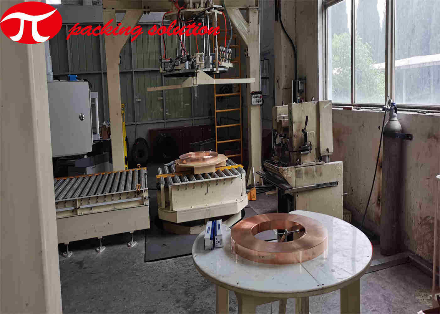 60mm Copper Coil Packing Line Multi Welding Stacking Machine