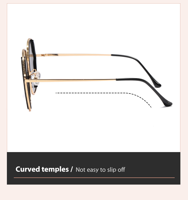 Square Oversized Polarized Acetate Sunglasses Metal Frame Eye Protection
