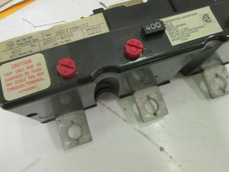 HLA3400T 2602D98G32 CUTLER HAMMER CIRCUT BREAKER TRIP UNIT LA 400AMP FR TRIP UNIT 3POLE