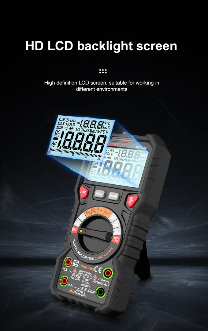 HT118E Digital Multimeter 20000 Counts True Rms NCV HZ Multimeters Transistor Tester Voltimetro Capacitance Meter