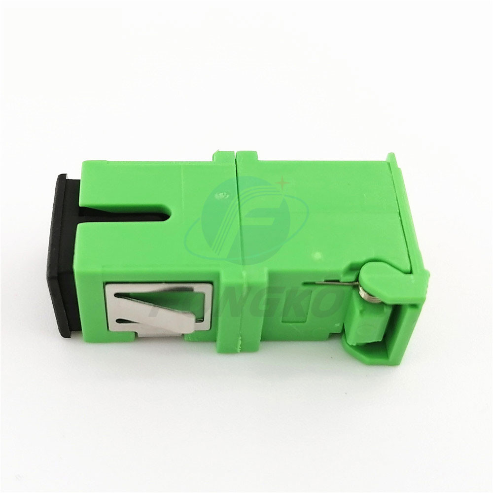 SC/APC Green Shell Simplex Adapter With Auto Shutter SM SC Fiber Optic Adapter