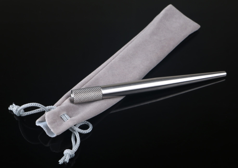 Stainless Steel Autoclavable Manual Tattoo Pen with Cloth Packing Bag For 3D Embroidered