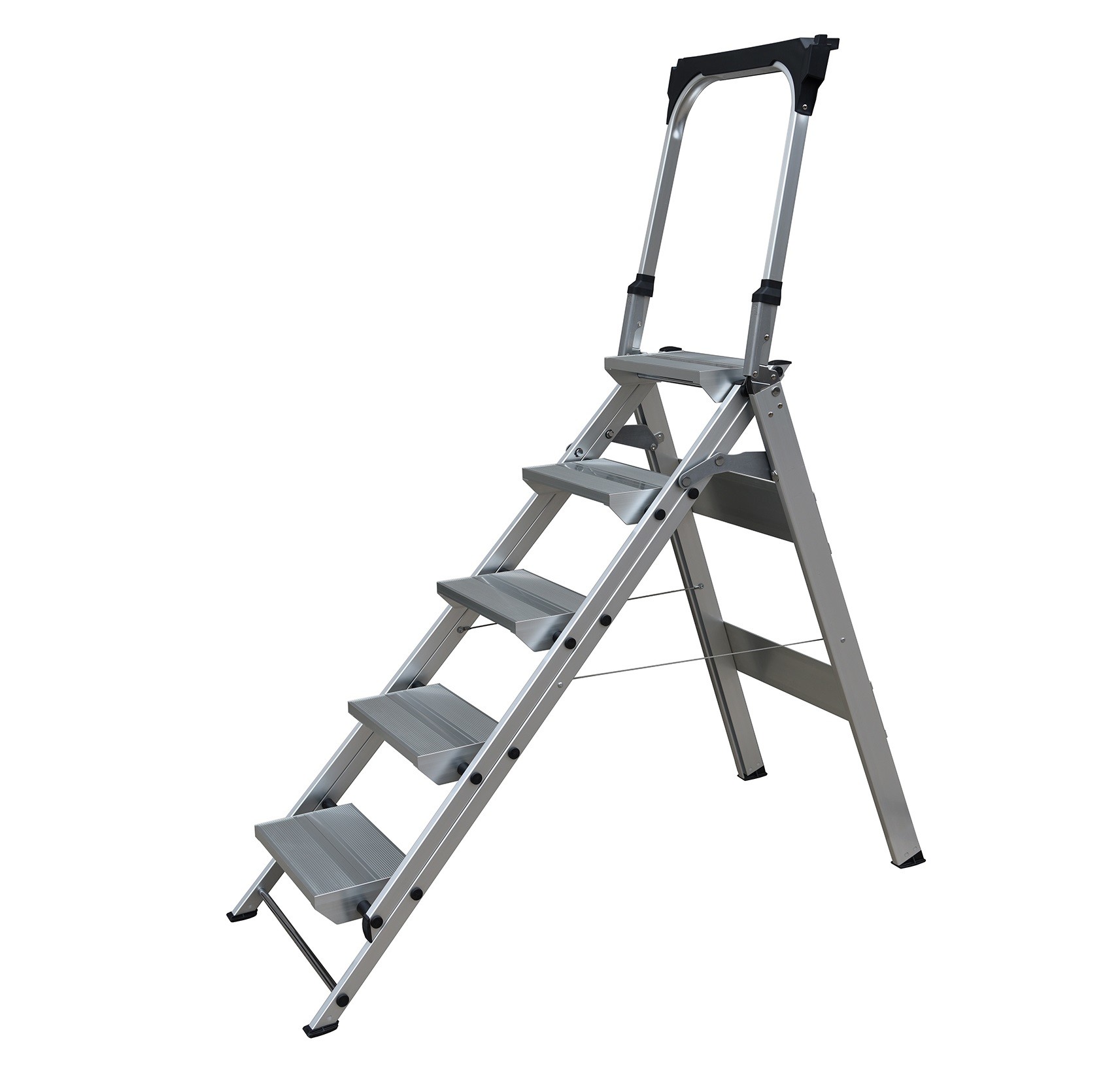 Domestic Aluminum Step Stool With Handle 5 Step Aluminium Ladder