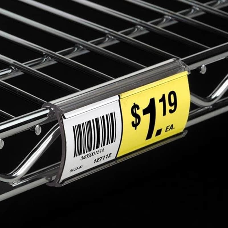 Supermarket Label Holder 3.5*7.5cm Plastic Shelf Label Holder Writable