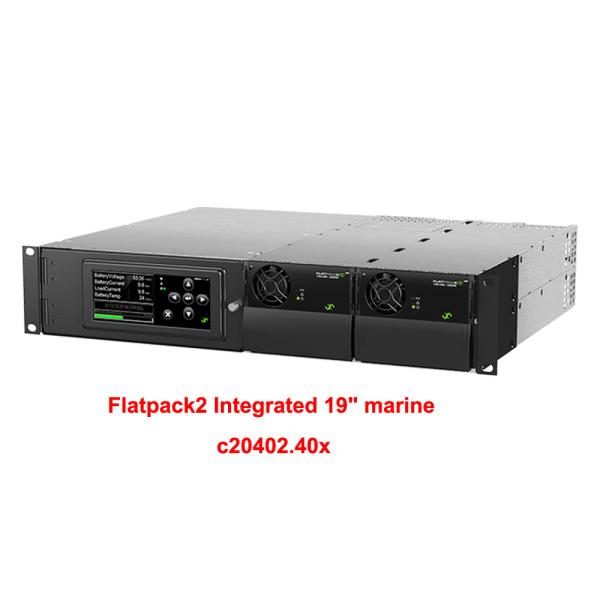 2U Flatpack2 Integrated 19" Marine / Offshore Rack Mount Dc Power Supply System