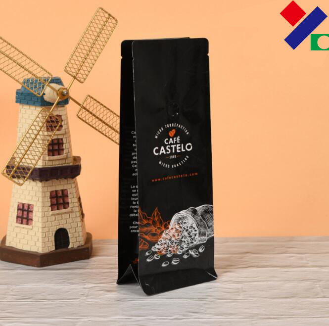 100g 5lb Aluminium Foil Coffee Stand Up Pouches , Custom Coffee Bean Bags With Valve