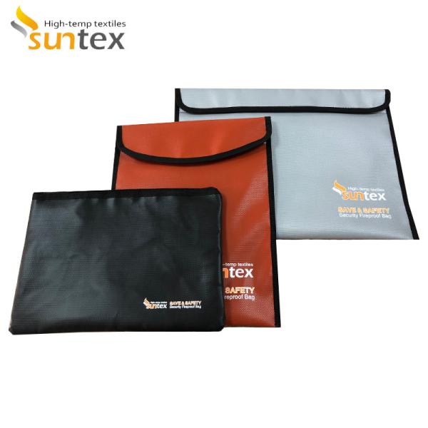 Waterproof Fireproof Document Bag Silicone Coated And Foil Coated Fiberglass