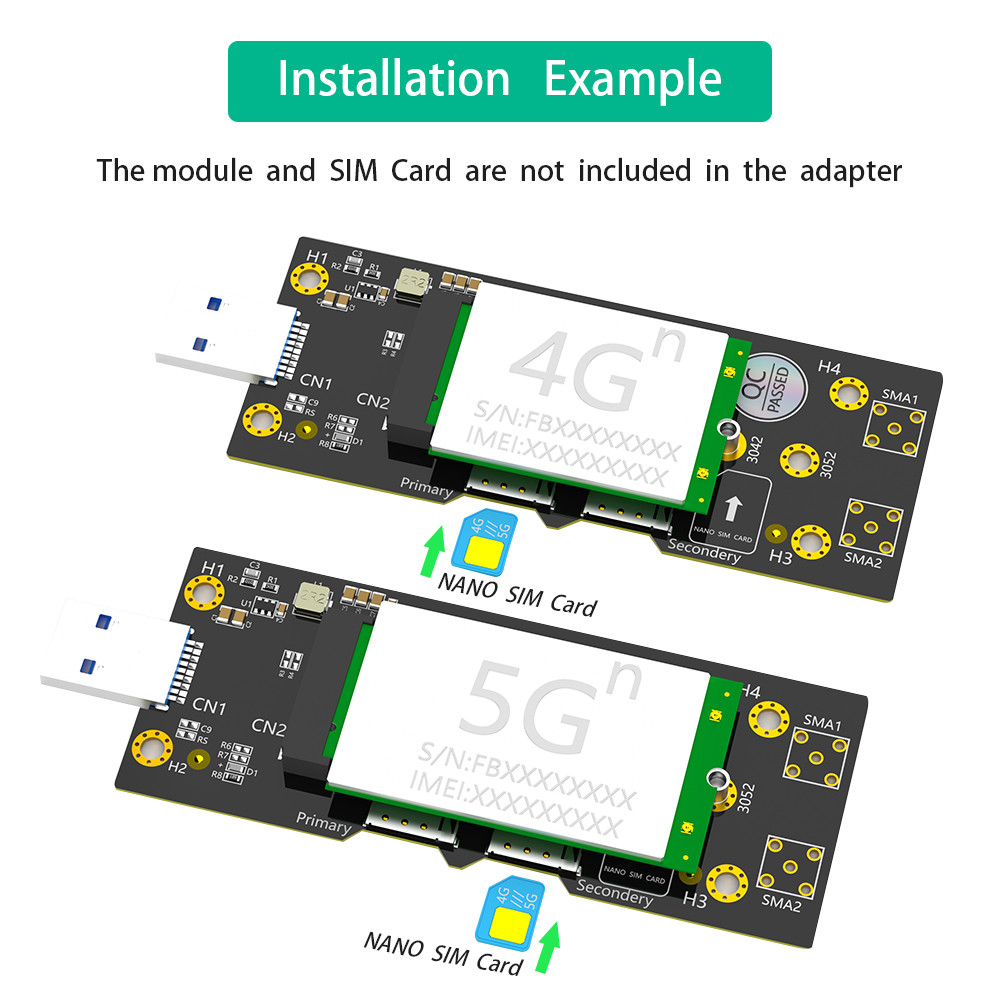 NVME NGFF M.2 To USB 3.0 Adapter With Dual NANO SIM Card Slot