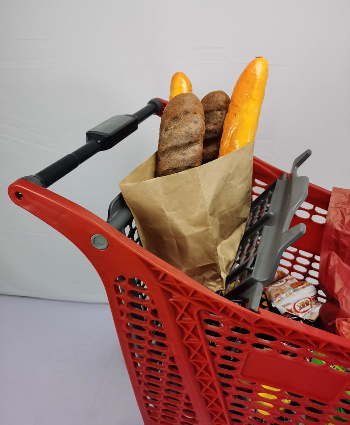 Supermarket Plastic Basket Trolley Lightweight With Plastic Partition OEM ODM