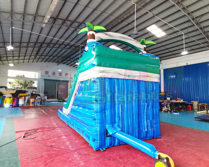 Commercial 1000D Palm Tree Bounce House With Slide