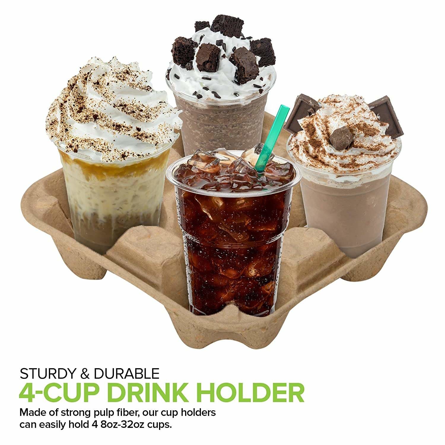 Disposable take away paper pulp tray 2 cup 4 cup holder cup carrier for coffee cup