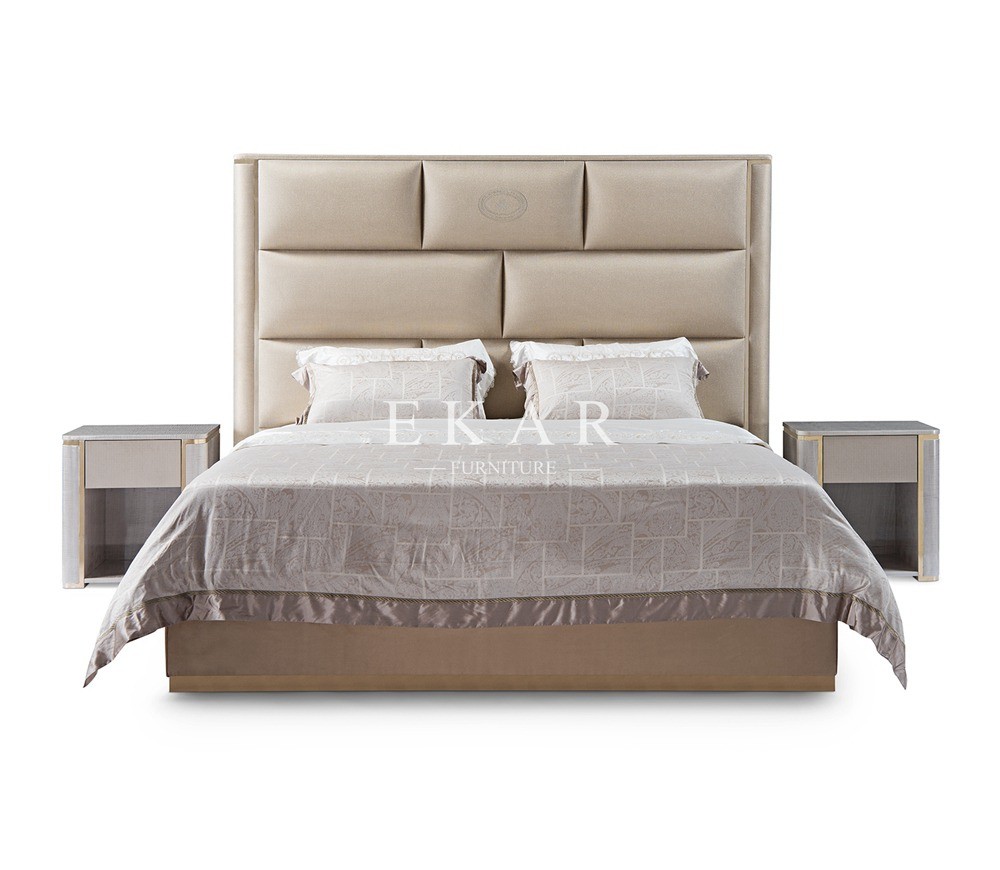 Latest Bedroom Furniture Design Upholstered Modern Leather Bed W009B10A