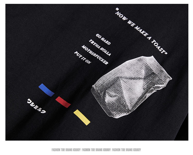 ODM 100% Cotton Streetwear Shoulder T Shirts 3XL Fashion Custom Printing