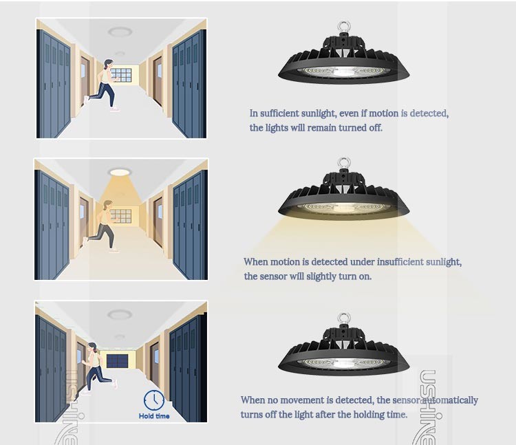 Microwave Sensor 100W Led High Bay Dimmable High Bay Lights For Public Lighting