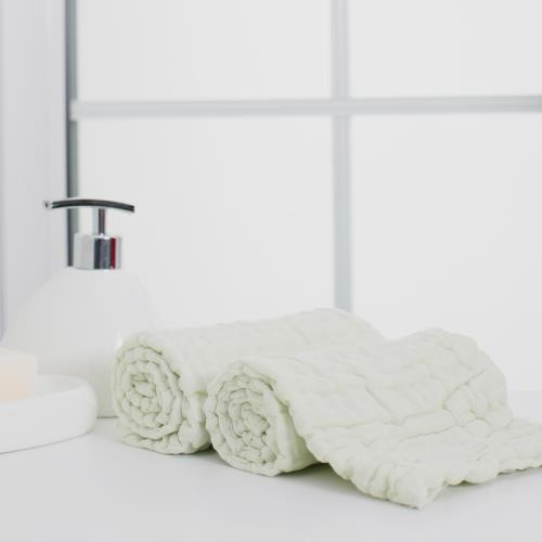 Reusable Functional Herbal Muslin Bath Towels Seersucker Style Size 25''X12''