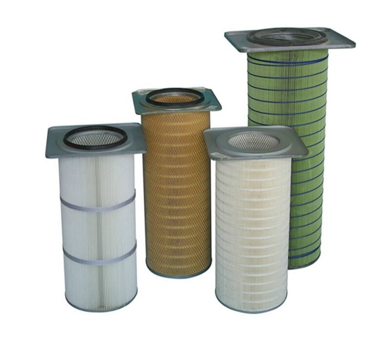 Top Square Flange Polyester Cylindrical Air Filter P031790 P031791 P031792