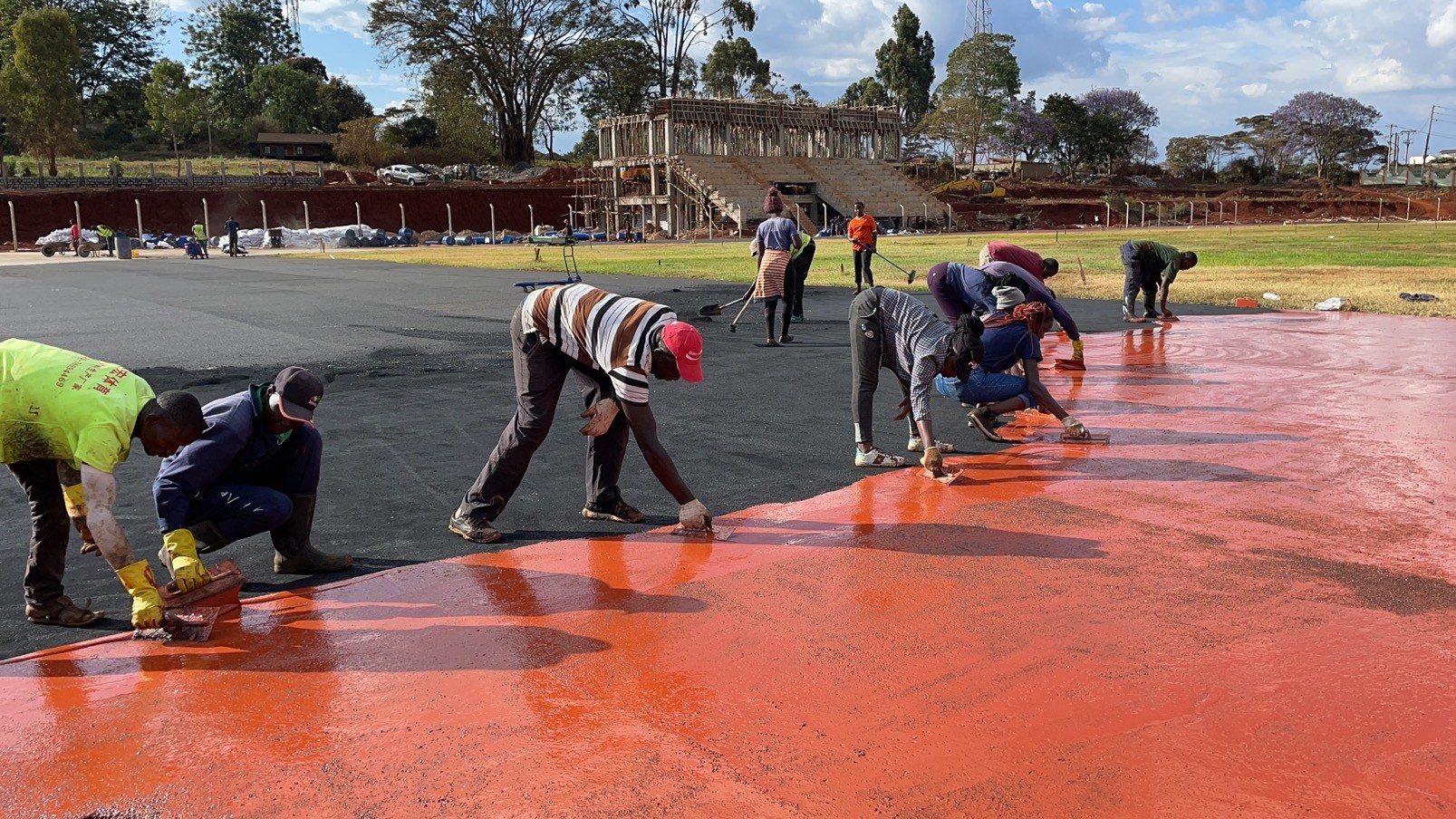 Custom Casting Sandwich System Eco Sports Flooring Athletic Outdoor Rubber Synthetic Running Track
